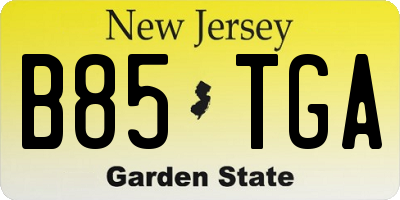 NJ license plate B85TGA