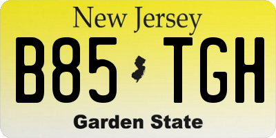 NJ license plate B85TGH