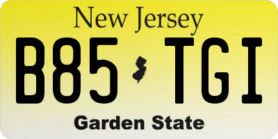 NJ license plate B85TGI