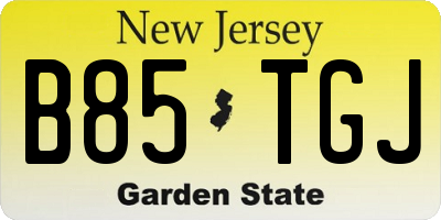 NJ license plate B85TGJ