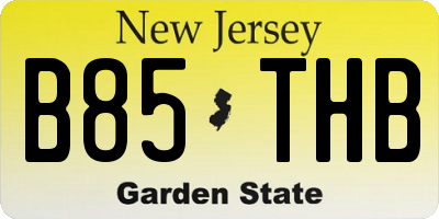 NJ license plate B85THB