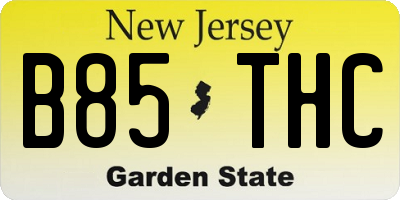 NJ license plate B85THC