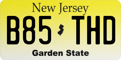 NJ license plate B85THD