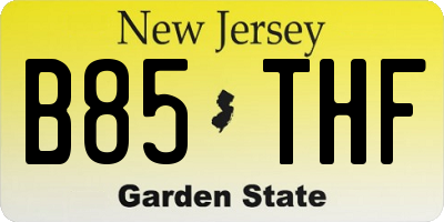 NJ license plate B85THF