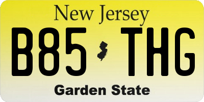 NJ license plate B85THG