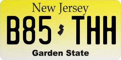 NJ license plate B85THH