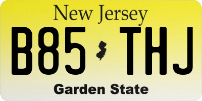 NJ license plate B85THJ