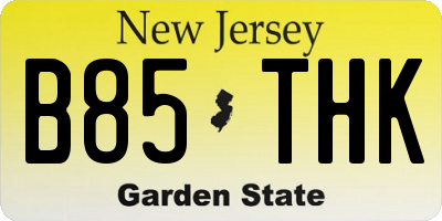 NJ license plate B85THK