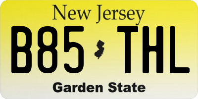 NJ license plate B85THL