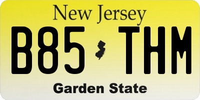 NJ license plate B85THM