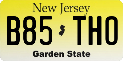NJ license plate B85THO