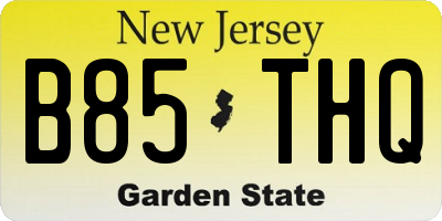 NJ license plate B85THQ