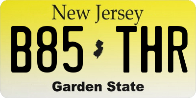 NJ license plate B85THR