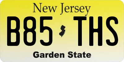 NJ license plate B85THS