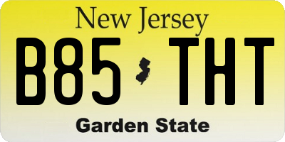 NJ license plate B85THT