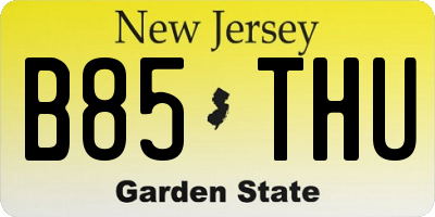NJ license plate B85THU