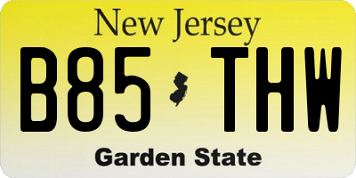 NJ license plate B85THW
