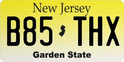NJ license plate B85THX