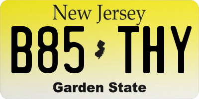 NJ license plate B85THY