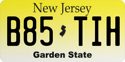 NJ license plate B85TIH