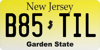 NJ license plate B85TIL