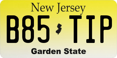 NJ license plate B85TIP