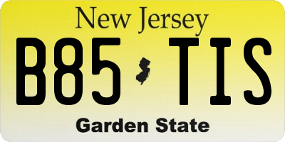 NJ license plate B85TIS