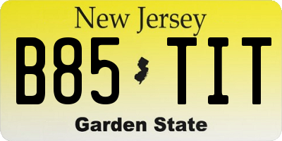NJ license plate B85TIT