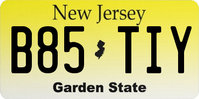 NJ license plate B85TIY