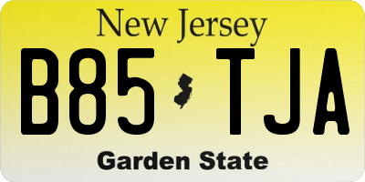 NJ license plate B85TJA