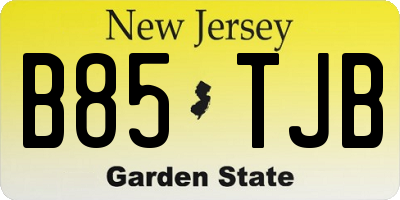 NJ license plate B85TJB
