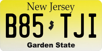 NJ license plate B85TJI