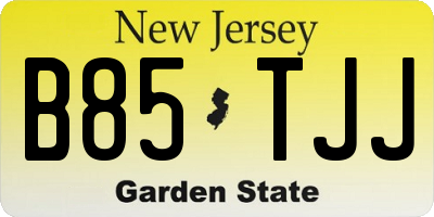 NJ license plate B85TJJ