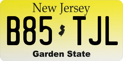 NJ license plate B85TJL