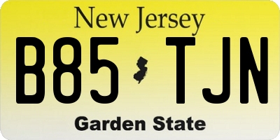 NJ license plate B85TJN