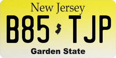 NJ license plate B85TJP