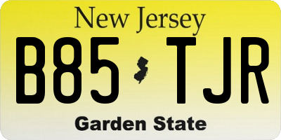 NJ license plate B85TJR