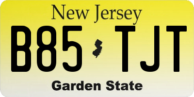NJ license plate B85TJT