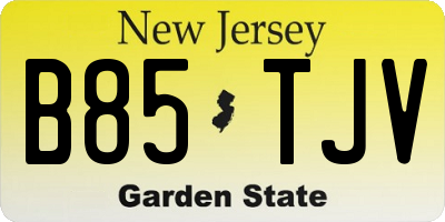NJ license plate B85TJV