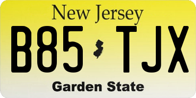 NJ license plate B85TJX