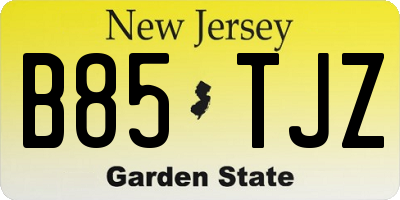 NJ license plate B85TJZ