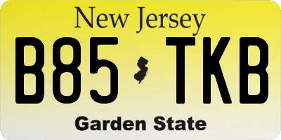 NJ license plate B85TKB