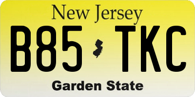 NJ license plate B85TKC