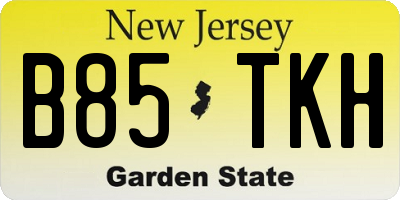 NJ license plate B85TKH