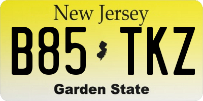 NJ license plate B85TKZ