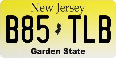 NJ license plate B85TLB