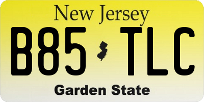 NJ license plate B85TLC