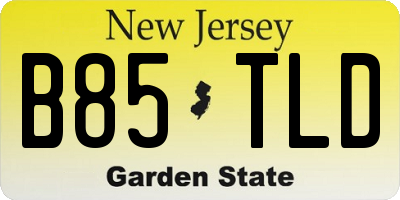 NJ license plate B85TLD