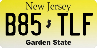 NJ license plate B85TLF