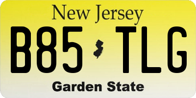NJ license plate B85TLG